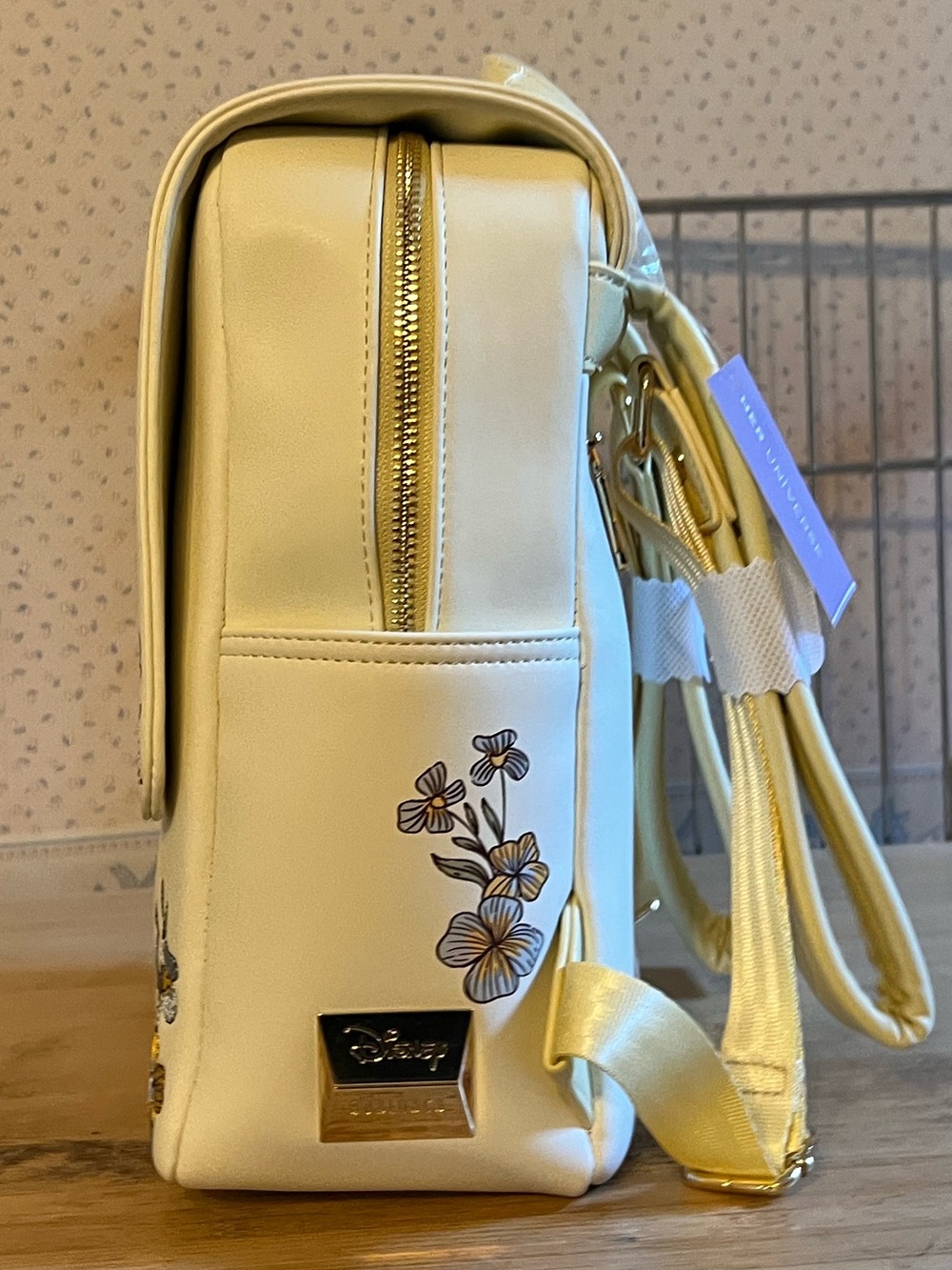 Disney Beauty and the Beast Belle and Philippe Floral Mink Backpack - Picture 4 of 7